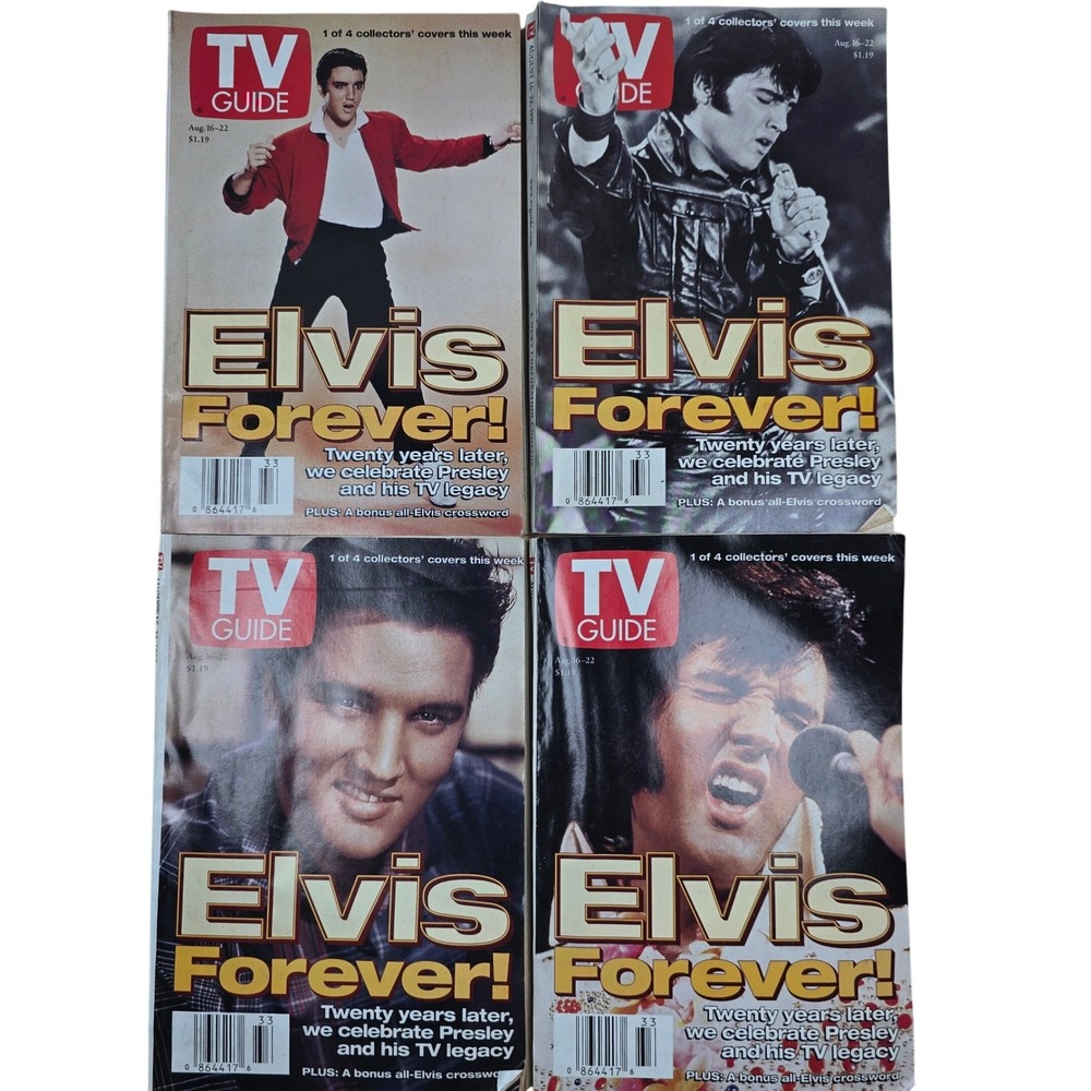 All 4 Elvis Presley covers TV Guide from August 16-22, 1997